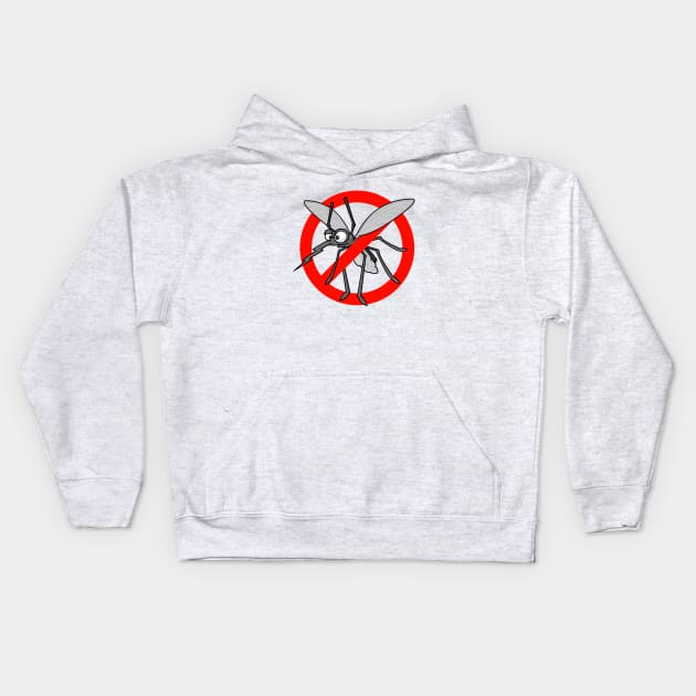 Angry mosquito in red strike Kids Hoodie by VizRad